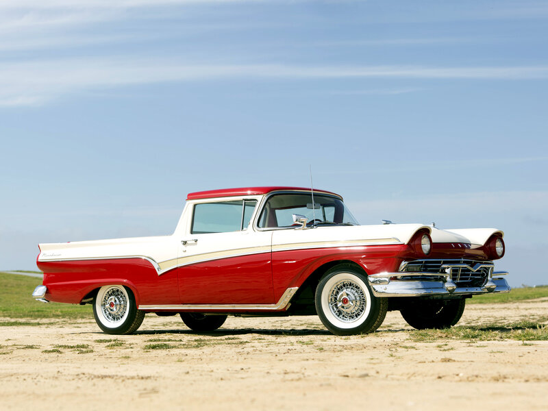Red and White Pickup Truck — Serene, Afternoon