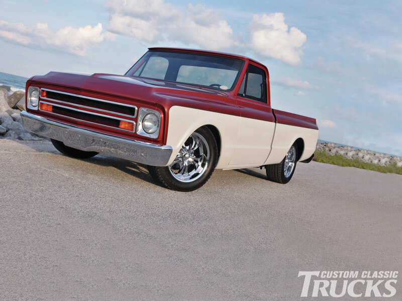 Red and White Pickup Truck — Serene