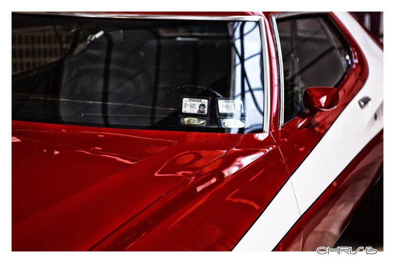 Red and White Police Car