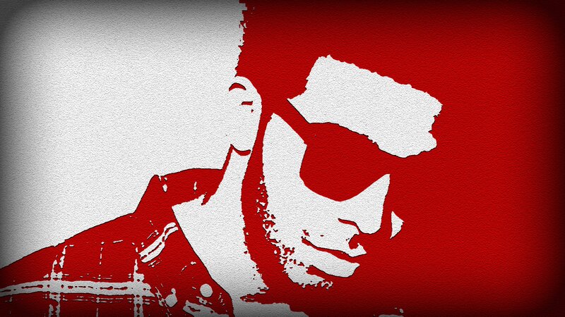 red and white portrait art