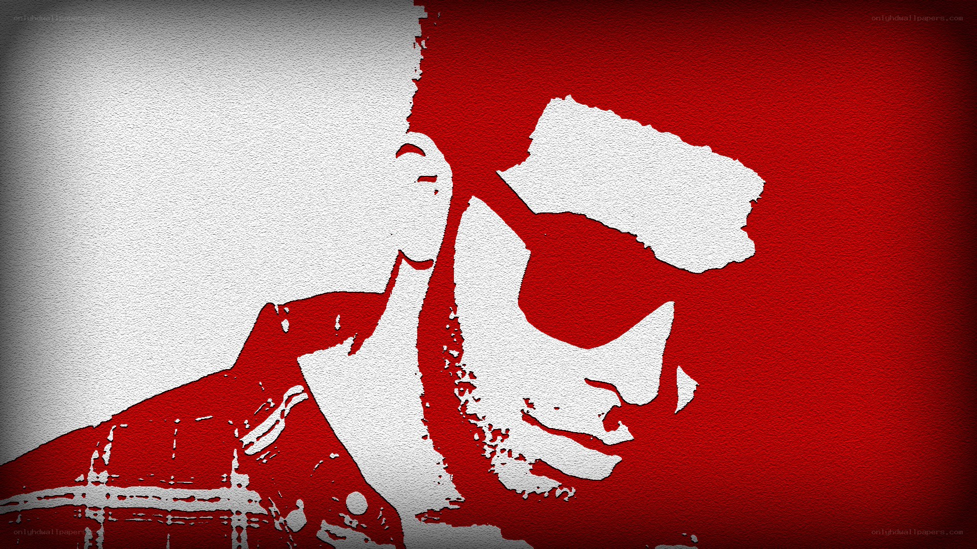 red and white portrait art