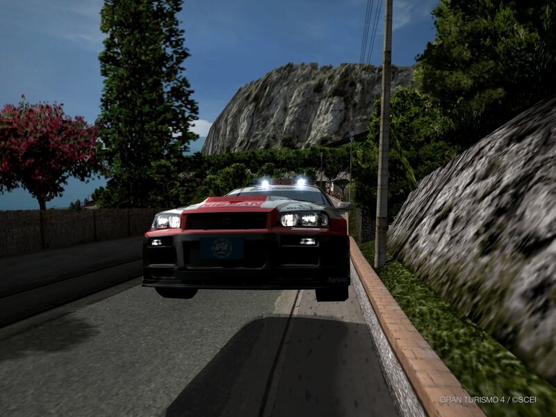 Red and White Race Car — Gray