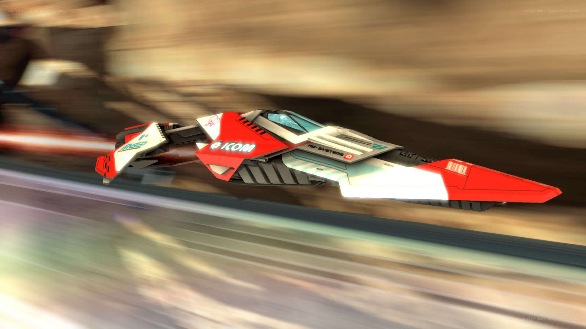 red and white racing craft