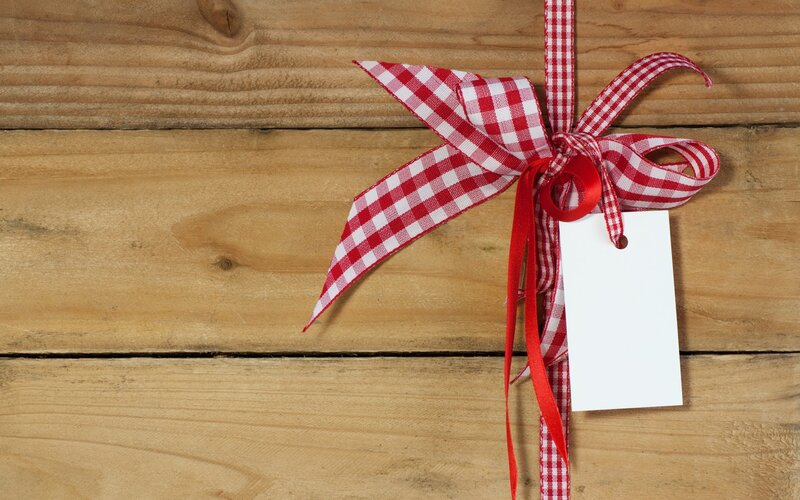 Red and White Ribbon Bow