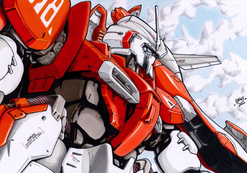 Red and White Robot — Dramatic, Manga