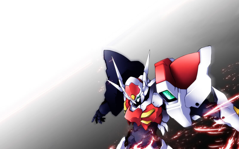 Red and White Robot — Dramatic, Night, Anime, Energy Beam