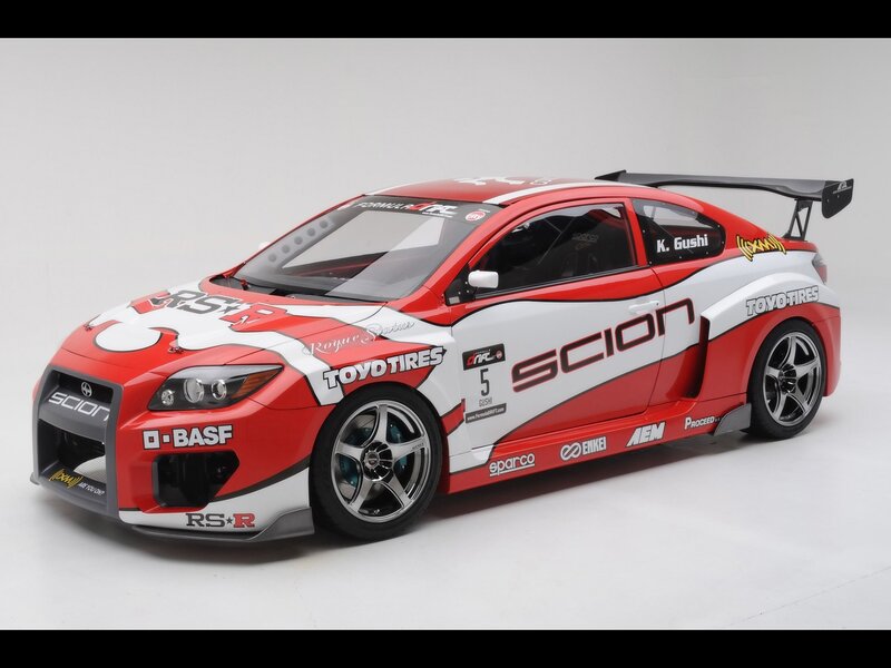 red and white scion race car