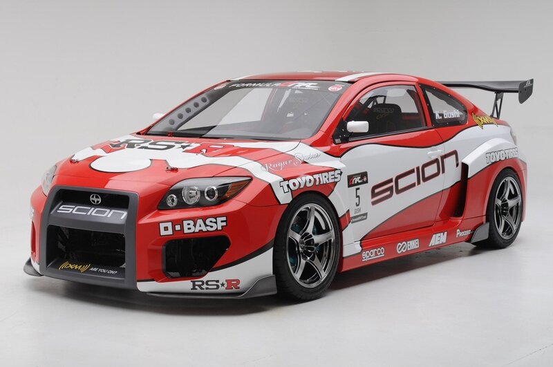 red and white scion race car