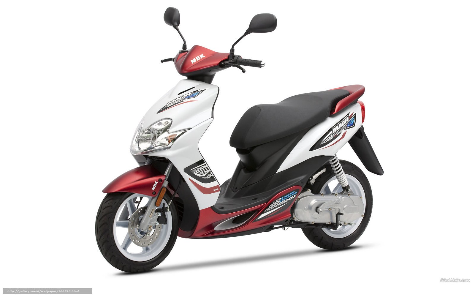 red and white scooter
