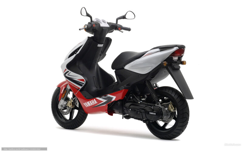 Red and White Scooter — Neutral, Photograph, Mirror