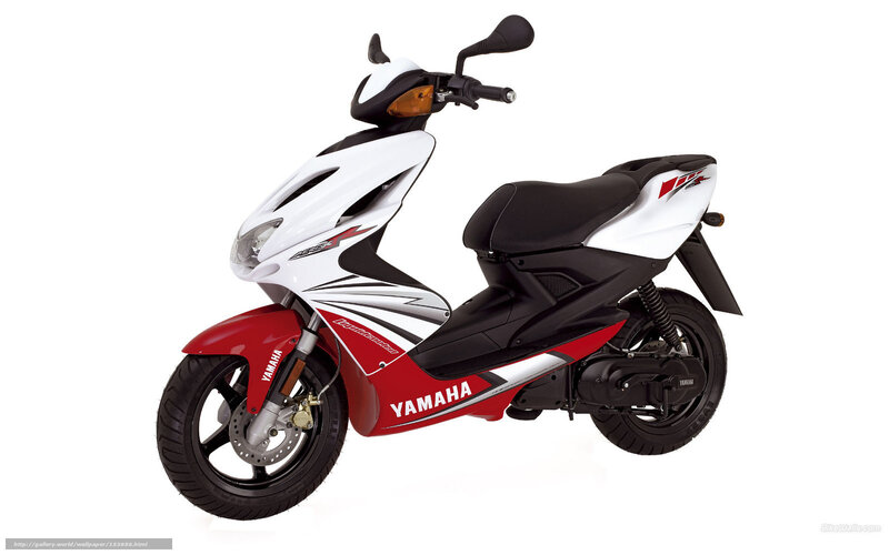 Red and White Scooter — Neutral, Photograph, Seat, Handlebars