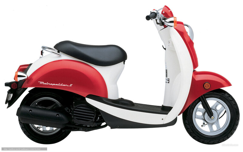 Red and White Scooter — Neutral, Photograph, Seat