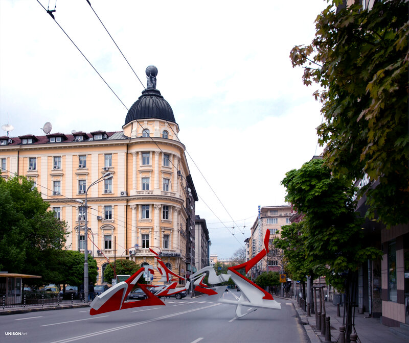 Red and White Sculpture — Urban