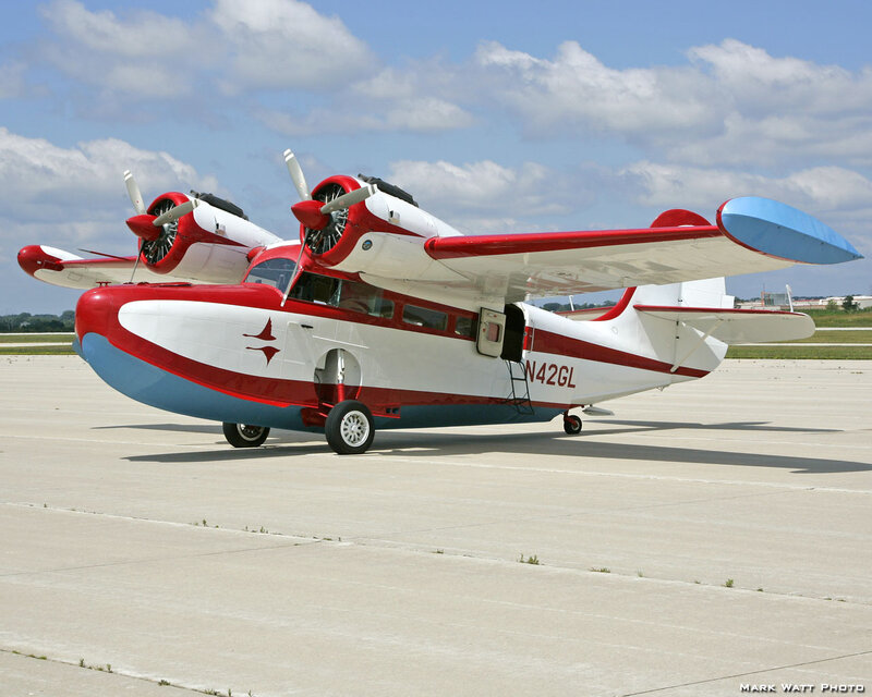 Red and White Seaplane — Calm