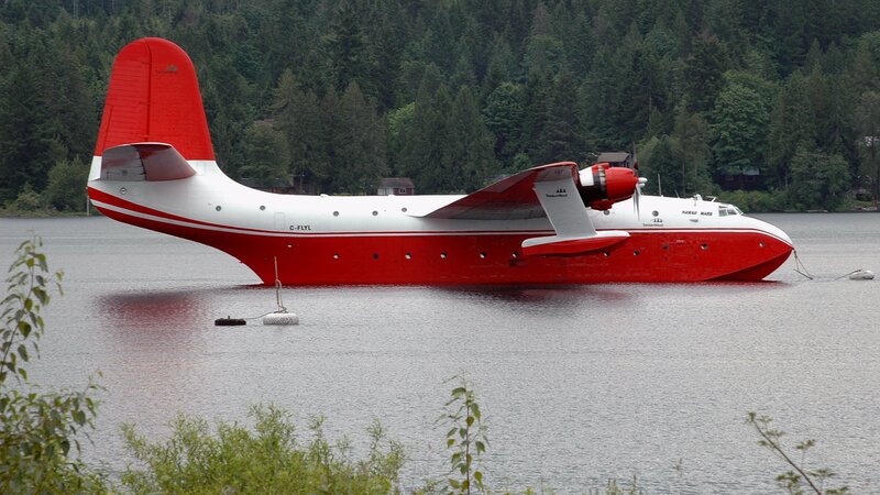 Red and White Seaplane — Serene