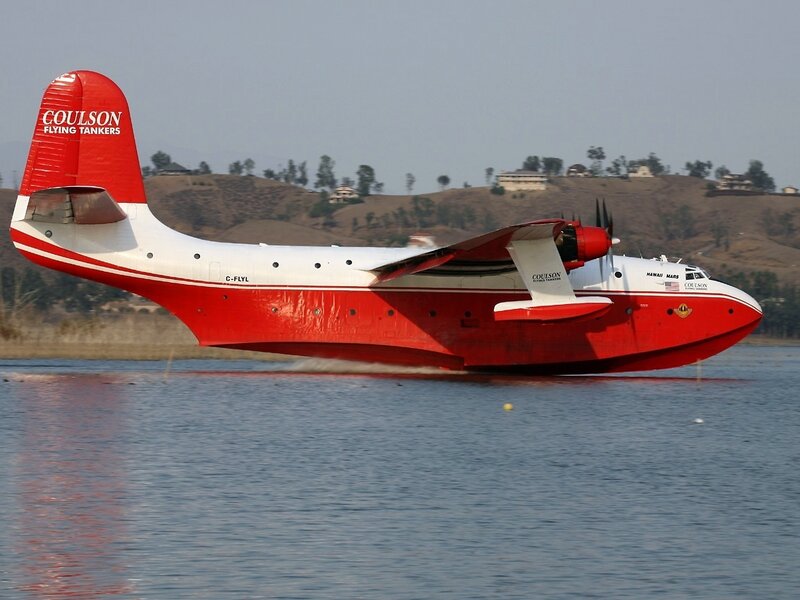 Red and White Seaplane