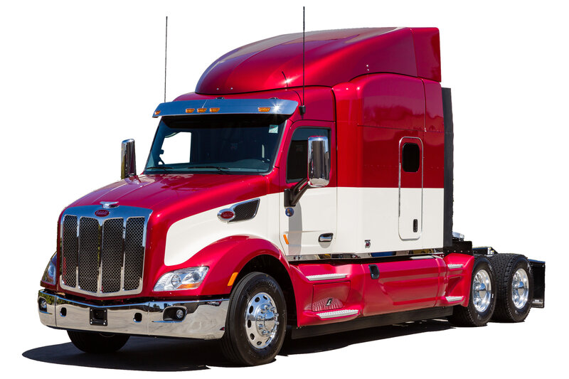 Red and White Semi-truck — Neutral