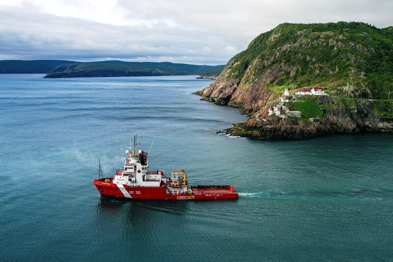 Red and White Ship