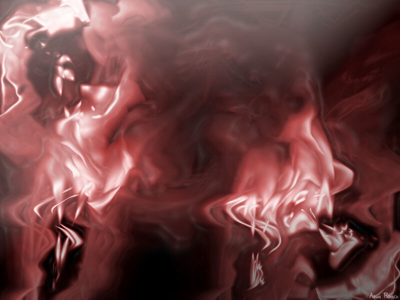 Red and White Smoke — Dramatic, Digital Art
