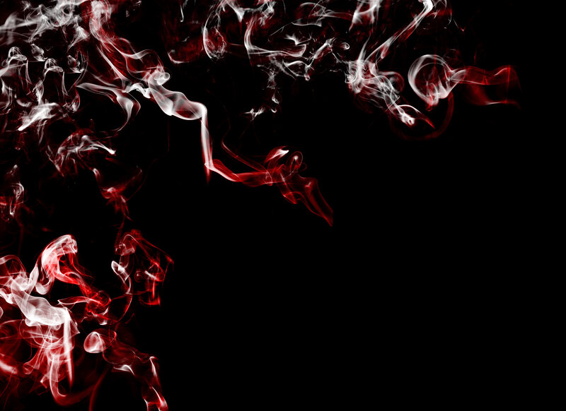 red and white smoke swirls