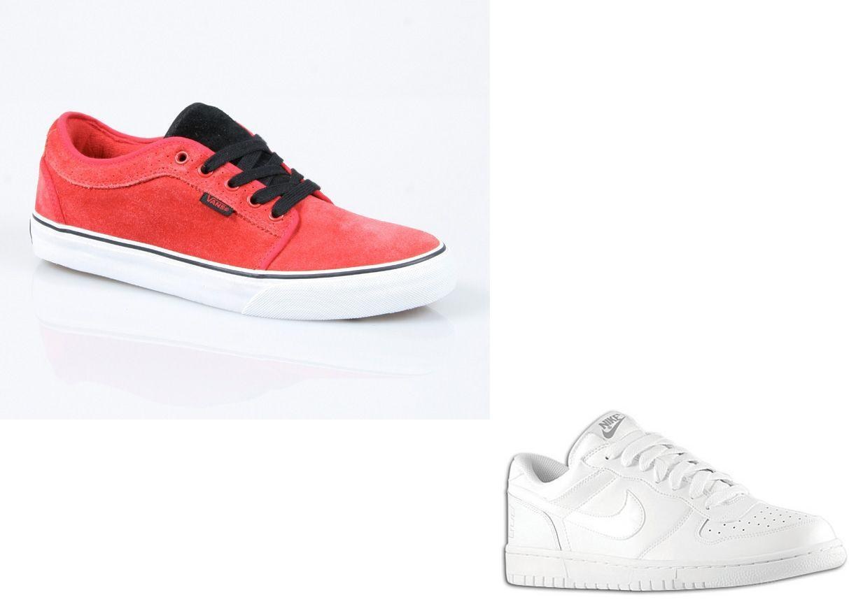 red and white sneakers