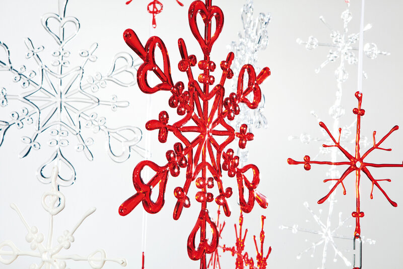 Red and White Snowflakes