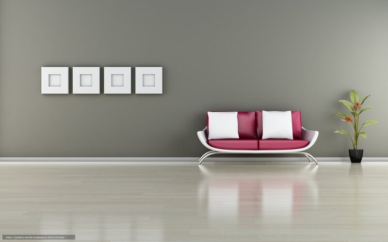 Red and White Sofa — Gray