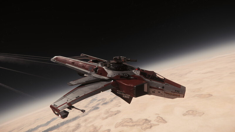 Red and White Spaceship — Dramatic, 3d Render