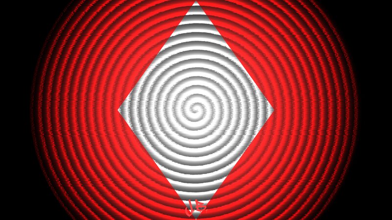 Red and White Spiral Pattern