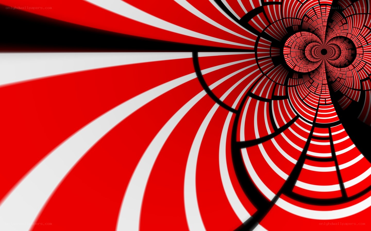 Red and white spiral tunnel
