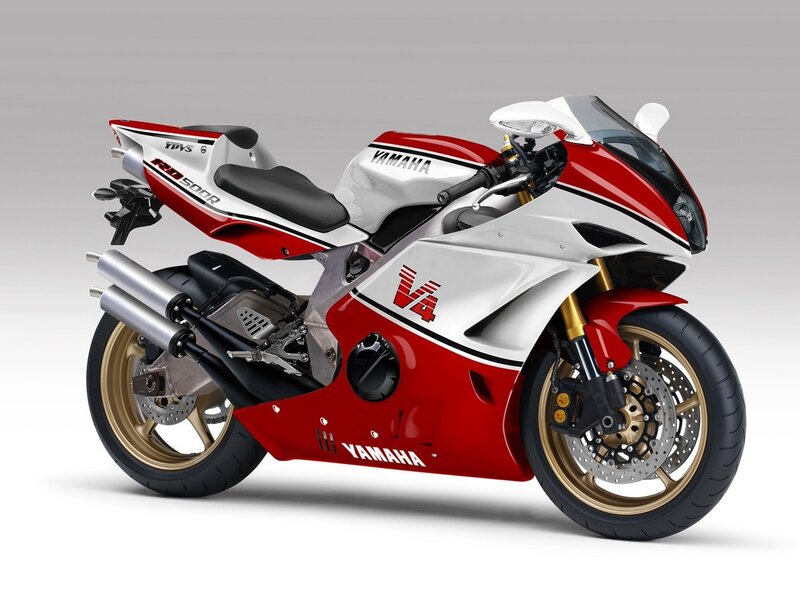 Red and White Sport Motorcycle — Photograph