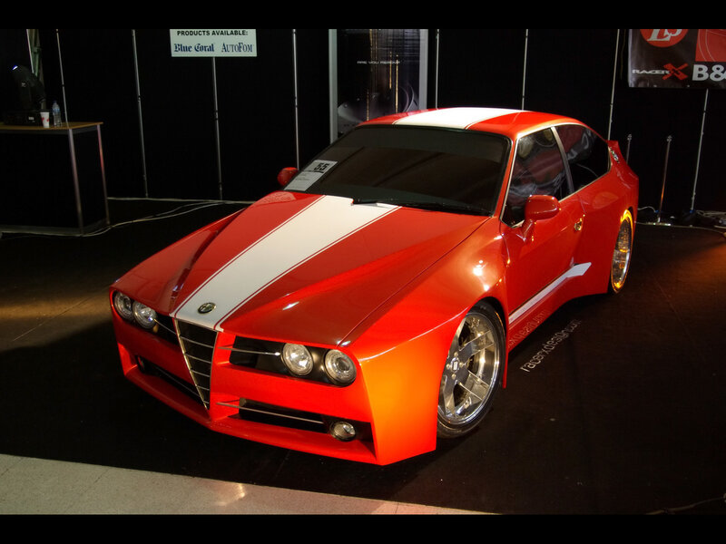 Red and White Sports Car — Dramatic