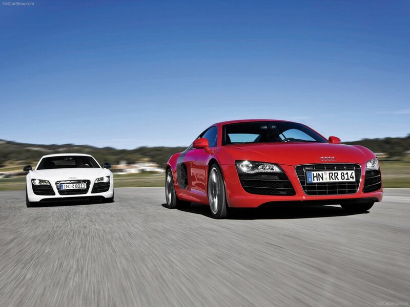 Red and White Sports Cars — Dynamic