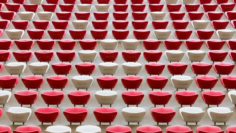 Red and White Stadium Seats