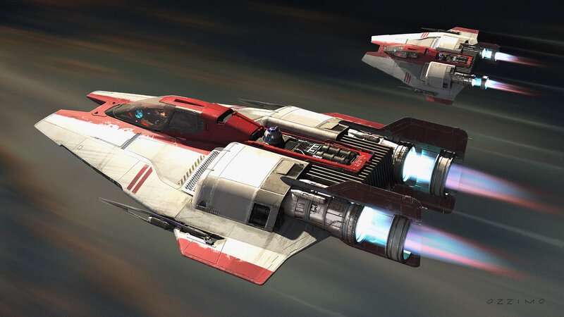 Red and White Starfighters