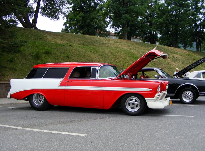 Red and White Station Wagon — Calm, Afternoon