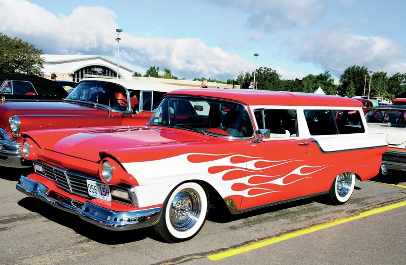 Red and White Station Wagon — Outdoor