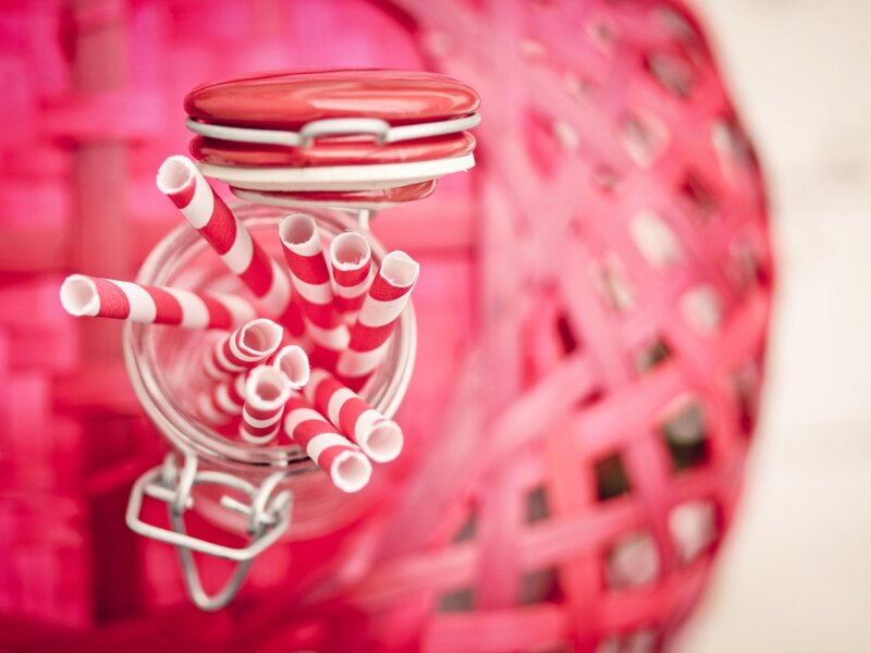 Red and White Straws