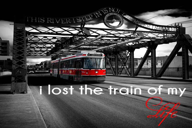 Red and White Streetcar — Black