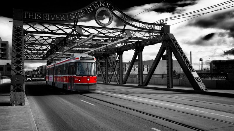 Red and White Streetcar