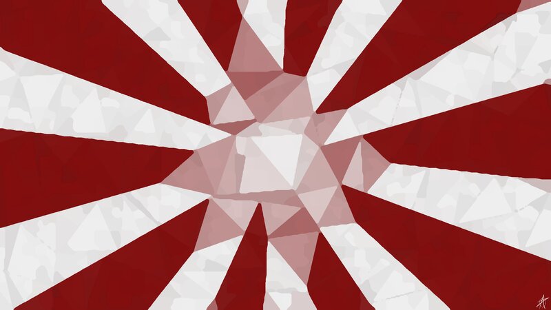 Red and White Sunburst