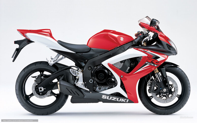 Red and white Suzuki GSX-R motorcycle
