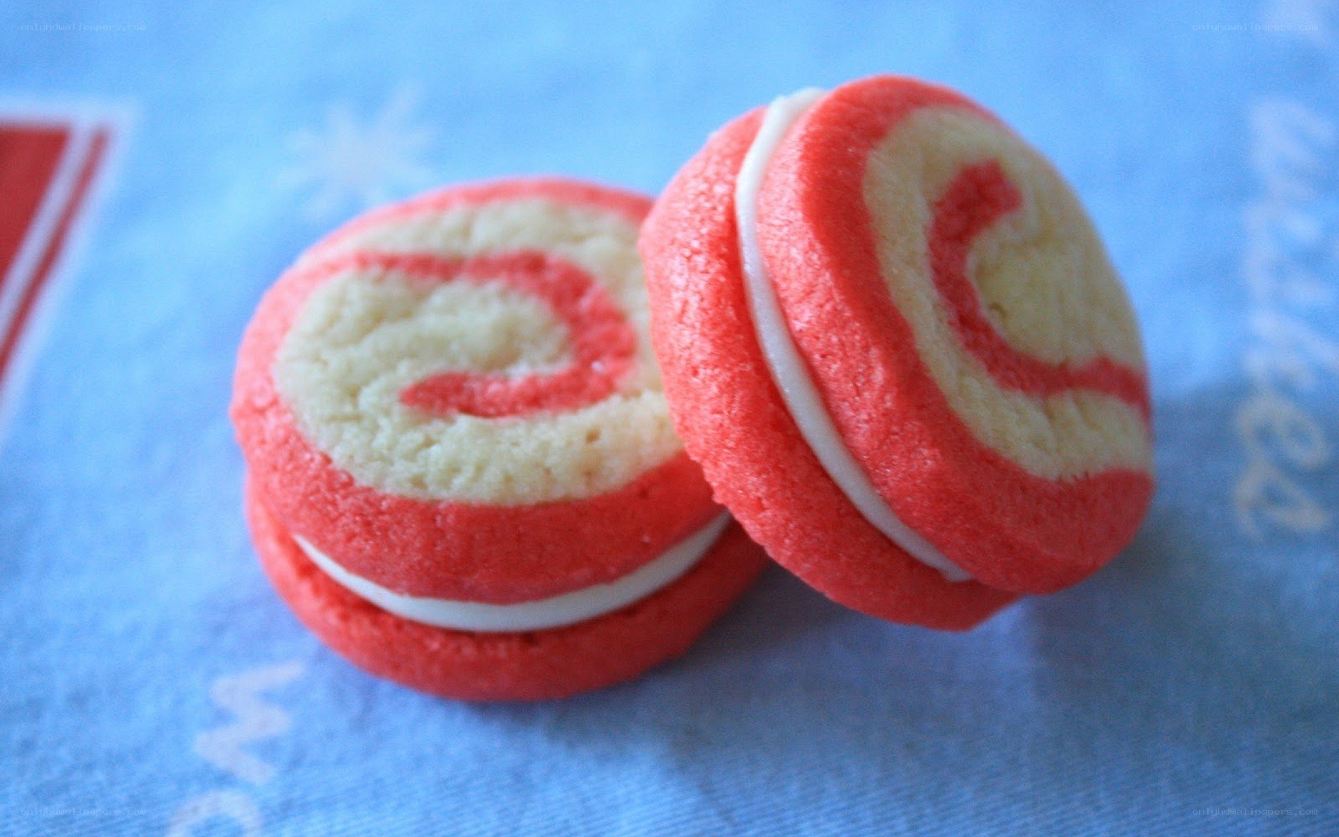 red and white swirled cookies