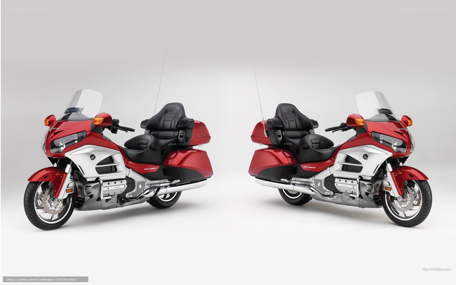 Red and white touring motorcycle