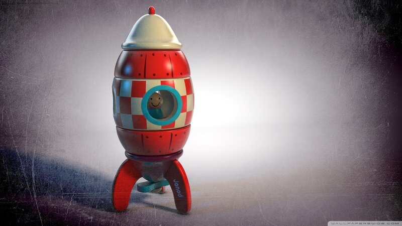 Red and White Toy Rocket