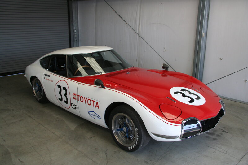 Red and white Toyota race car