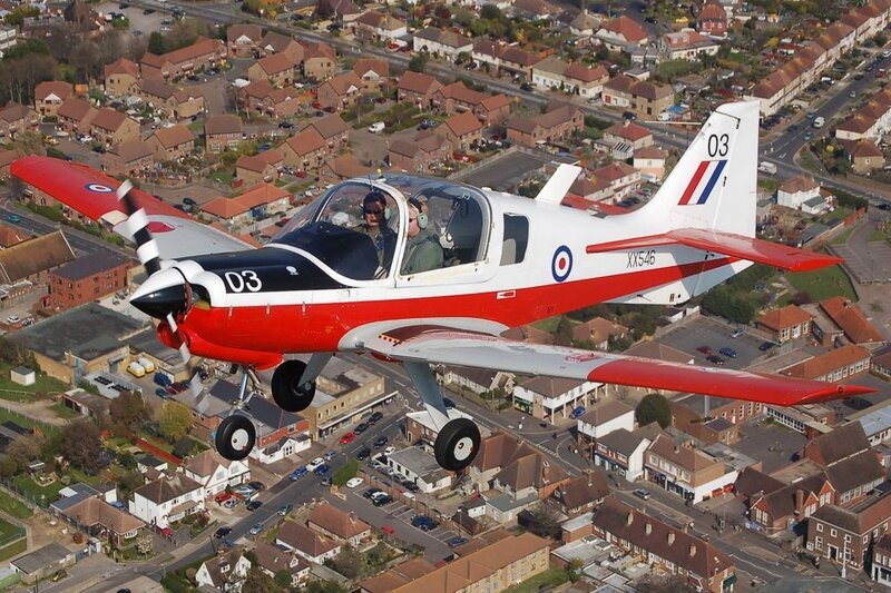 Red and White Training Aircraft