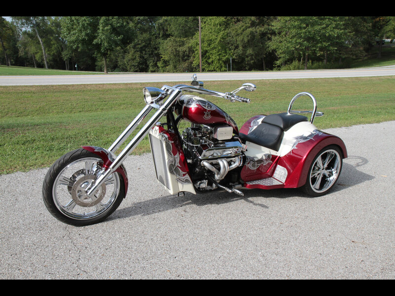 Red and White Trike Motorcycle