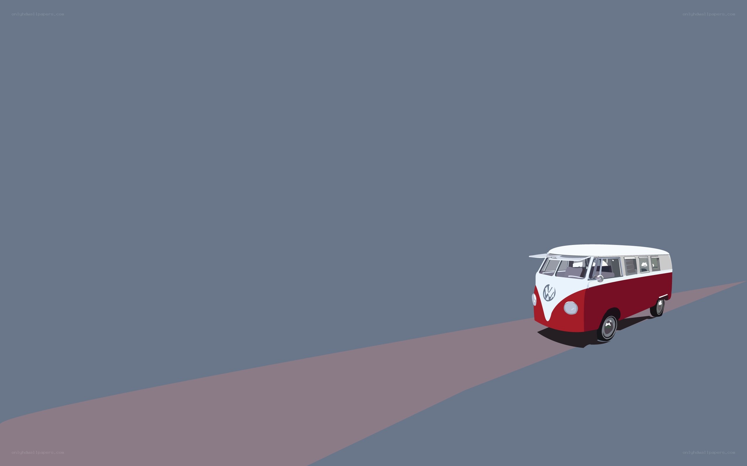 red and white van on road