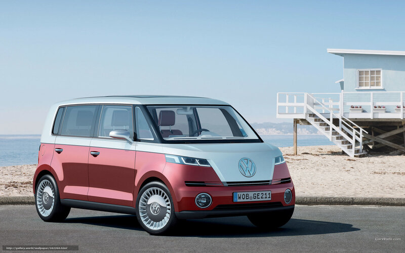 Red and White Van — Serene, Afternoon, 3d Render